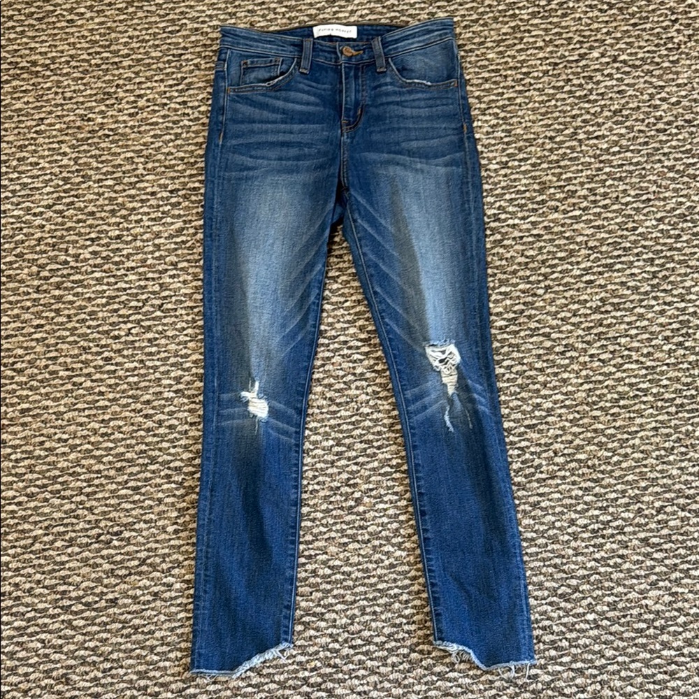 Flying Monkey Dark Blue Distressed Skinny Jeans